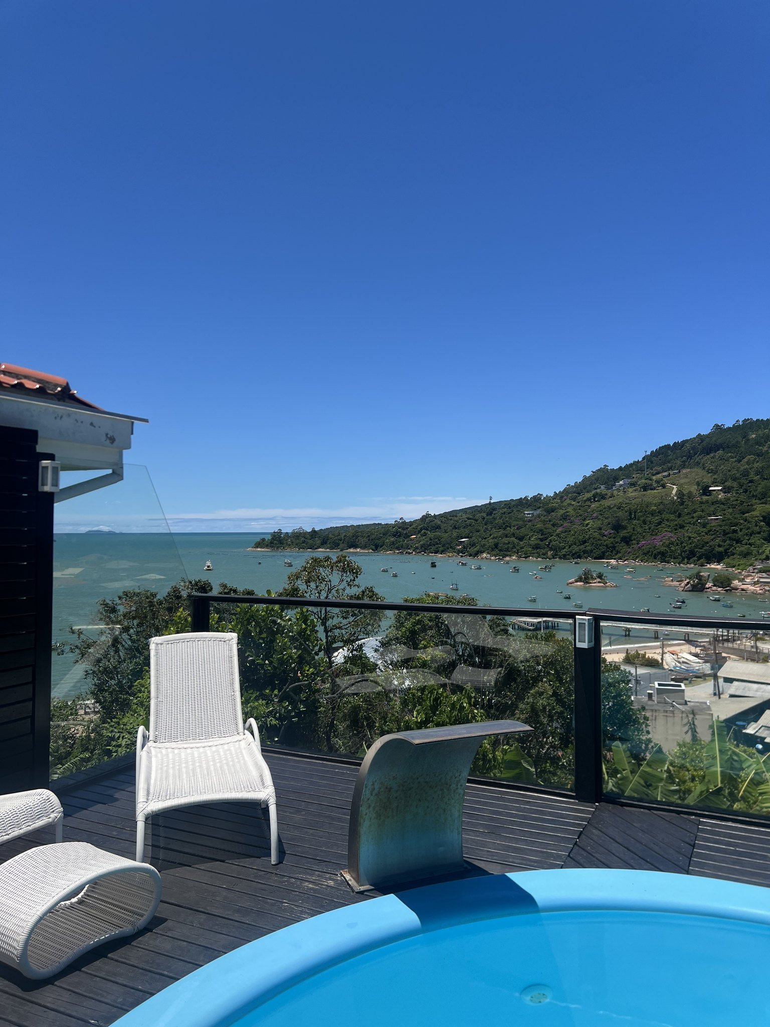 Deck with private pool and sea view at Casa G12